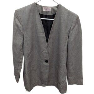 Vintage Sophisticates Pendleton Petite Houndstooth Career Blazer Jacket Size 8